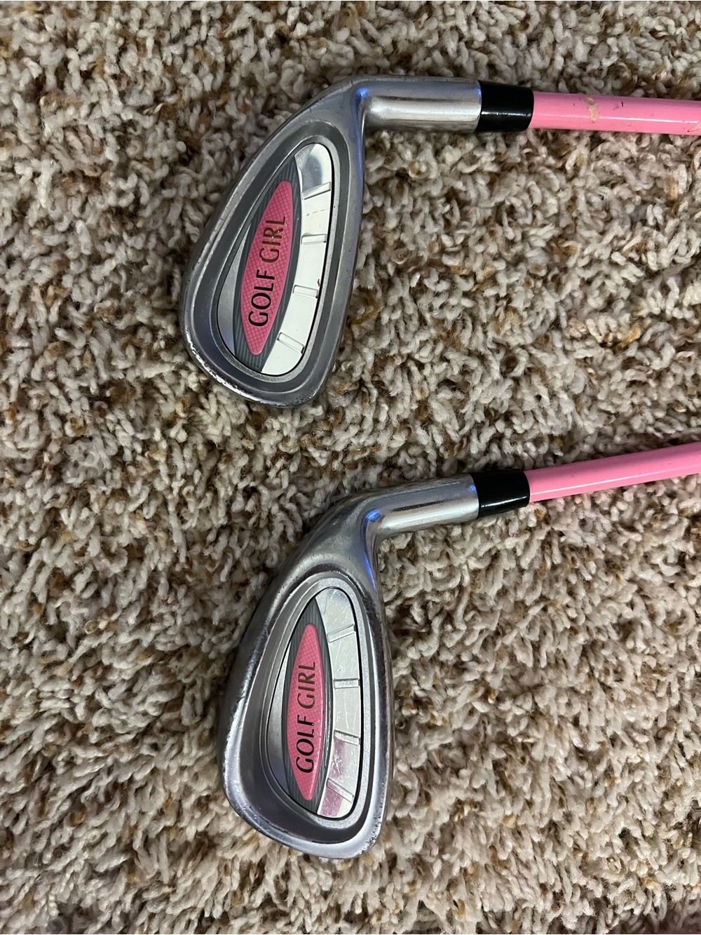 Golf Girl" low torque pink-shaft junior tour clubs with black grips set of 3 - Picture 6 of 6